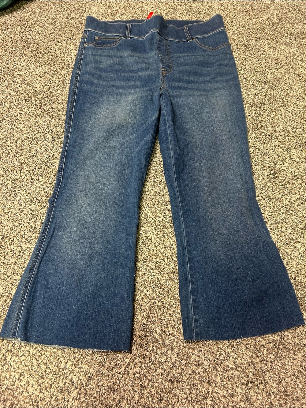 Spanx Jeans Womens Plus 1X Blue High Rise Flared Tummy Shaping Pull On Stretch